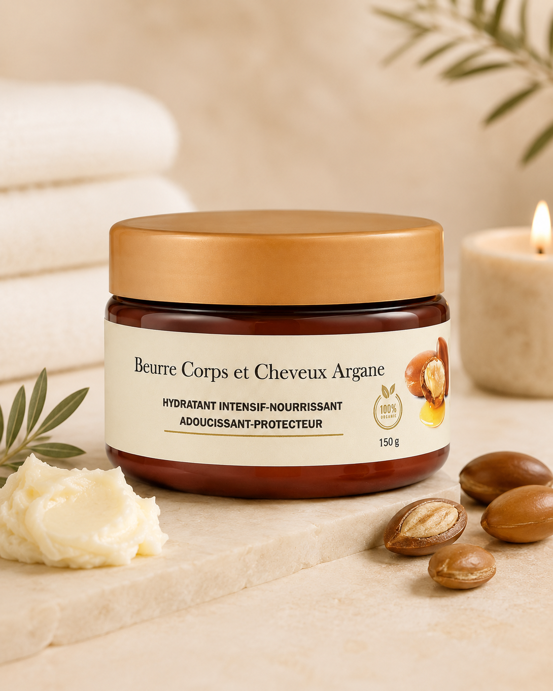 Beurre corps et cheveux à l’argan AR SPIRIT 150 g